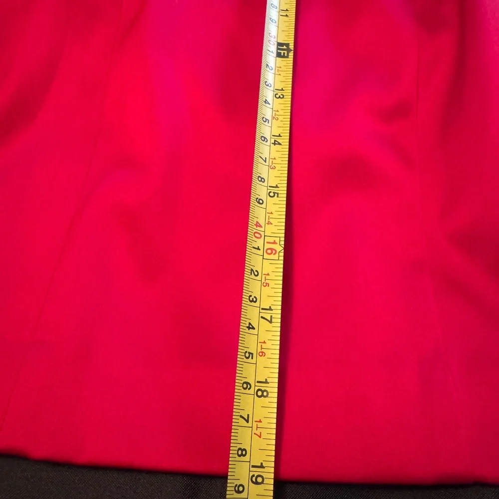 NWT! Vintage Express Red Skirt with Front  Gold Zip & Gold Horsebit Hardware 10 - Picture 10 of 10